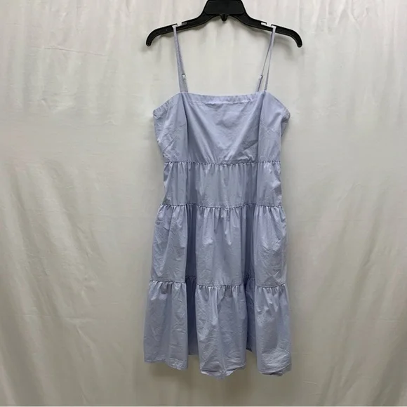 Gap tiered midi dress size 4 cotton blue Summer beach vacation fit and flare - Picture 3 of 14